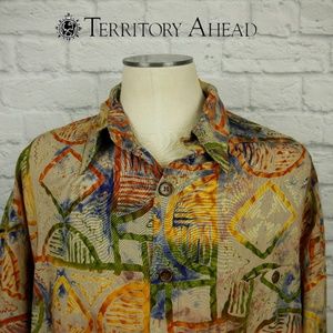 Territory Ahead Button Front SS Shirt Sz L